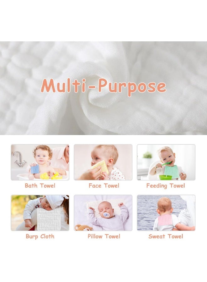 AIDEA Burp Cloths and Washcloths for Baby, Absorbent Cotton Muslin Baby Towels, Large Soft Breathable Newborn Essentials for Boys and Girls, Newborn Essentials, 10 Pack, 20"x10" - Image 3