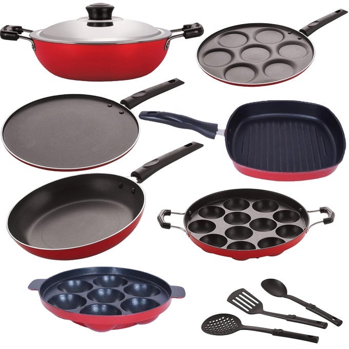 NON STICK COOKWARE POTS AND PANS SET OF10 PIECES (2.6MM_DKD(J)_AP7_AP12_UP7_TP_GP24_ST12_3SPOON)