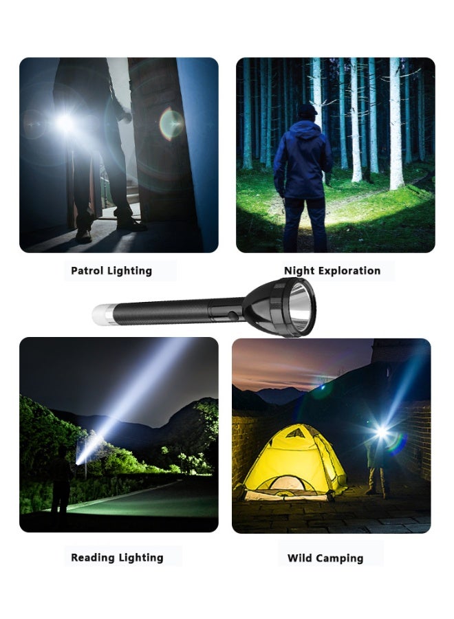 TDAO 2-IN-1 USB Rechargeable LED Flashlight with Camping Lamp, Emergency Self-Defense Flashlight with Taillight, Ultra-Long Battery Life Outdoor Multi-Function Flashlight-2 Pack - Image 4