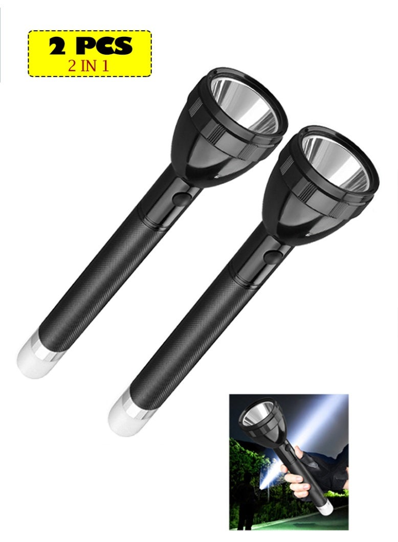 TDAO 2-IN-1 USB Rechargeable LED Flashlight with Camping Lamp, Emergency Self-Defense Flashlight with Taillight, Ultra-Long Battery Life Outdoor Multi-Function Flashlight-2 Pack - Image 1