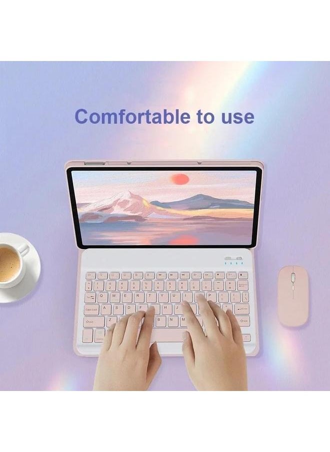 erorex - Keyboard Case Compatible With Lenovo Tab P12 12.7 Inch With Mouse Smart Soft Case With Bluetooth Detachable Wireless Keyboard Cover For Lenovo Tab P12 Black - Image 1