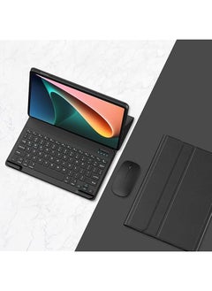 Keyboard Case Compatible With Lenovo Tab P12 12.7 Inch With Mouse Smart Soft Case With Bluetooth Detachable Wireless Keyboard Cover For Lenovo Tab P12 Black