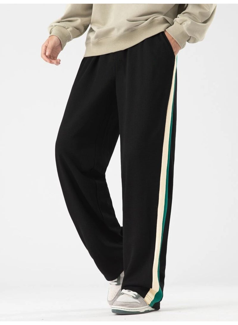 Maniac Mens Dualtone Tape Black Cotton Baggy Trackpant - Image 4