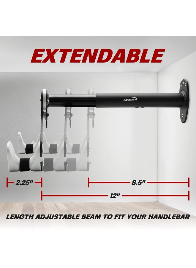 حامل جداري للدراجة مزود بإطار قابل للتعديل لتخزين دراجتك بأمان. مناسب لدراجات الطرق والدراجات الجبلية. سهل التركيب وموفر للمساحة. - Image 3