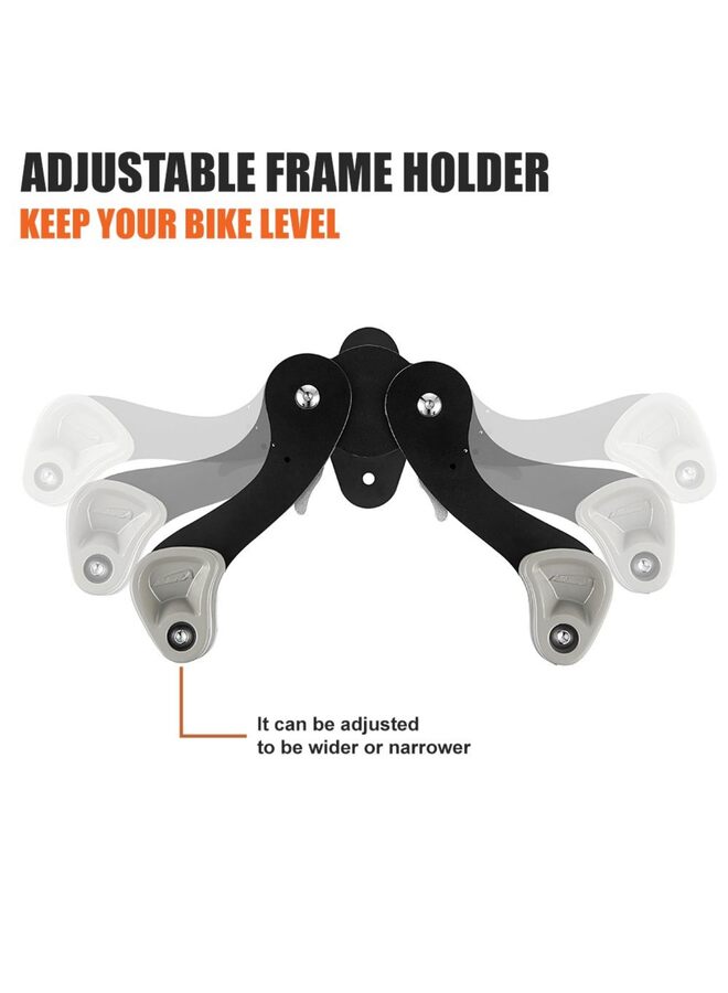 حامل جداري للدراجة مزود بإطار قابل للتعديل لتخزين دراجتك بأمان. مناسب لدراجات الطرق والدراجات الجبلية. سهل التركيب وموفر للمساحة. - Image 2