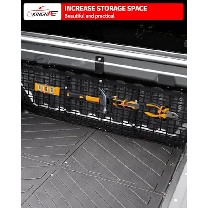 rayihni Molle Panel Compatible with 2023 2024 2025 Chevrolet Colorado GMC Canyon 5FT Front Molle Panel Truck Panel Rear Cargo Storage Shelf for 2024 Chevy Colorado Accessories (Front Bed Molle Panel) - Image 3