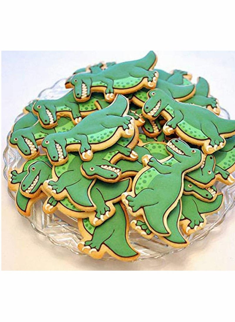 نيبمينينت قطاعة بسكويت ديناصور ، 11 قطعة بأشكال مختلفة قواطع من الفولاذ المقاوم للصدأ لتزيين حفلات الديناصورات للأطفال - Image 3