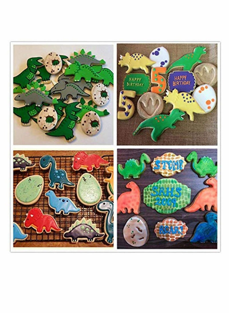 نيبمينينت قطاعة بسكويت ديناصور ، 11 قطعة بأشكال مختلفة قواطع من الفولاذ المقاوم للصدأ لتزيين حفلات الديناصورات للأطفال - Image 5