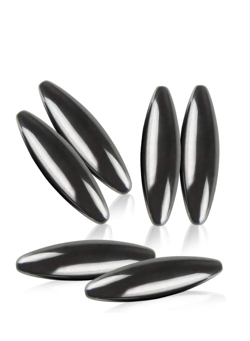 Plan A Polished Hematite Oval Magnets - High Quality Anti-Collision, Entertainment and Science Toy for All Ages, Perfect for Stress Relief, Magnetic Therapy, Decoration, Office and Kitchen Use (4)  - Image 1