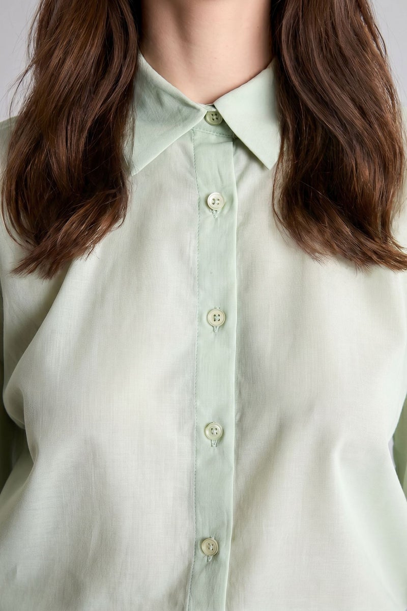 DeFacto Blue Woman Regular Fit Voile Long Sleeve Tunic Casual - Image 4