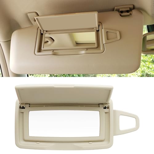 Abodvu Compatible with Mercedes Benz Sun Visor Vanity Mirror Cover,Front Sun Visor Cap Replace for W166 X166 W292 W205 W253 C GLC M Class 2015-2021,1PC Left Makeup Mirror Cap,Light Beige - Image 1