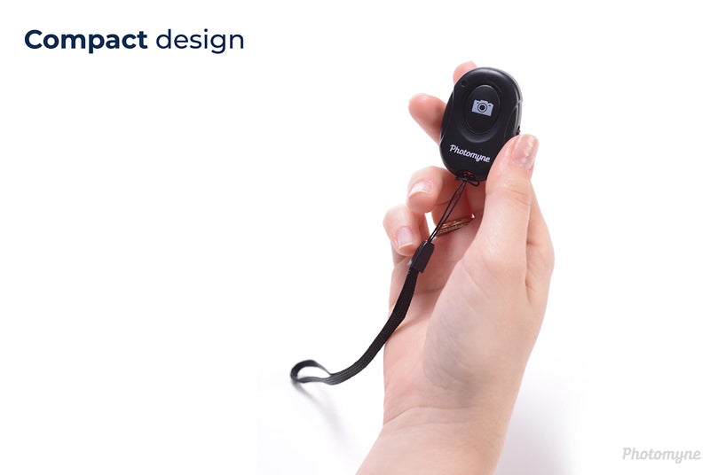 Photomyne Wireless Camera Shutter Clicker | Camera Shutter Remote Control for iPhone & Android Smartphones | Wireless Remote Control Selfie Button - Includes Wrist Strap (1 Pack) - Image 2