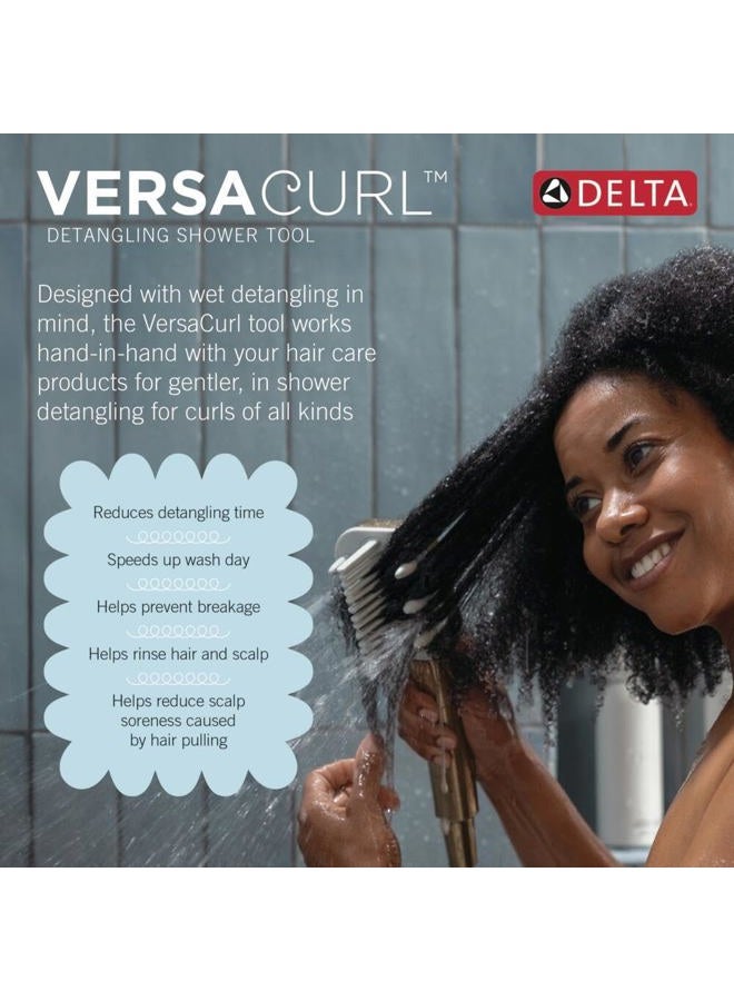 Delta VersaCurl Detangling Handheld Shower Head Tool for Curly Hair with 3 Curl Defining Brush Inserts Included, Detangler Brush Hand Shower with Hose, Champagne Bronze 74B430CZ - Image 2