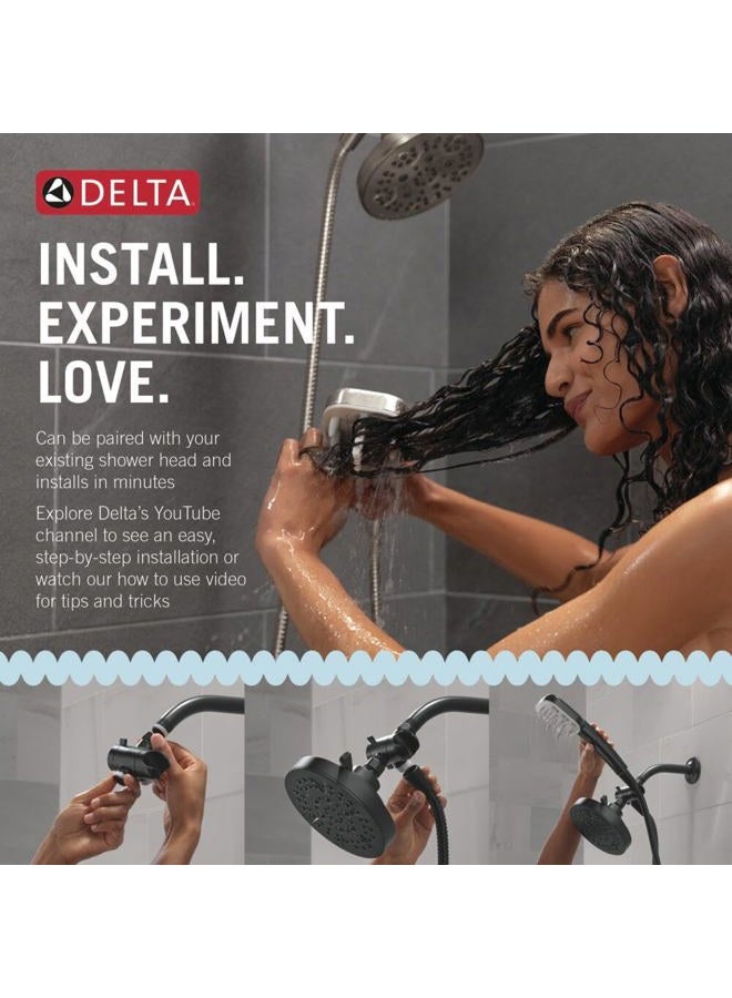 Delta VersaCurl Detangling Handheld Shower Head Tool for Curly Hair with 3 Curl Defining Brush Inserts Included, Detangler Brush Hand Shower with Hose, Champagne Bronze 74B430CZ - Image 5