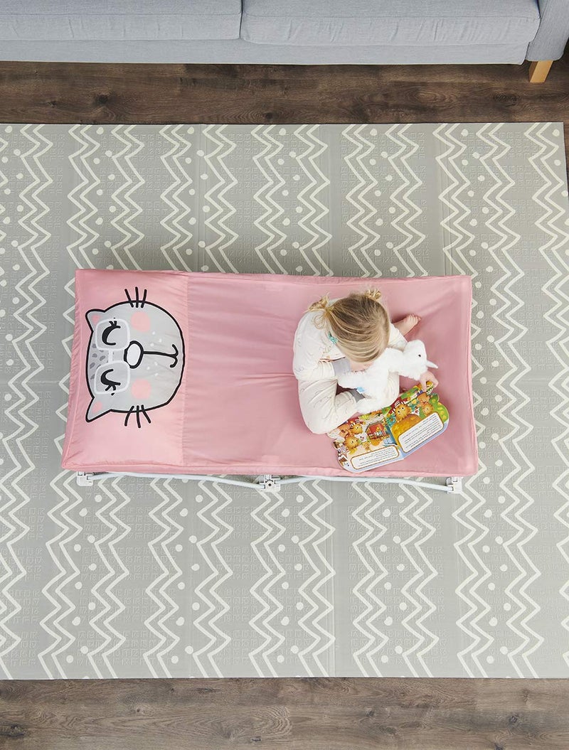 Regalo My Cot Pals Small Single Portable Toddler Bed, Cat, Pink - Image 3