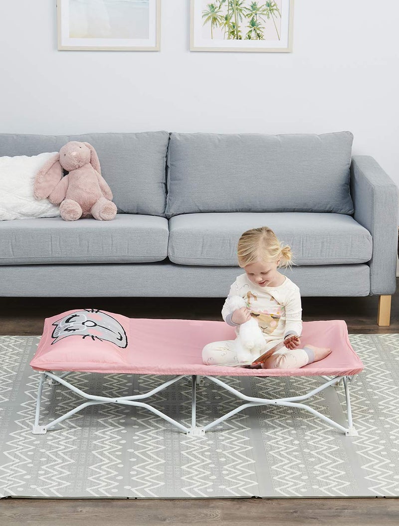 Regalo My Cot Pals Small Single Portable Toddler Bed, Cat, Pink - Image 1