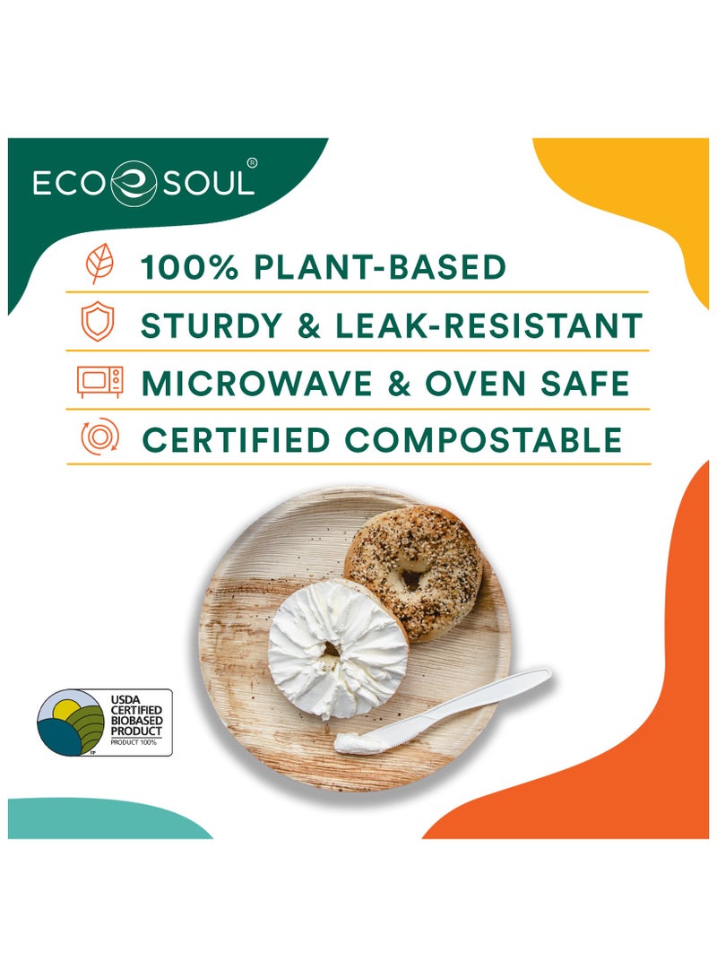ECO SOUL 10 Piece - 10 inch Round Palm Leaf Plates, Organic, Leak proof Sturdy, Eco Friendly, Compostable - Image 5