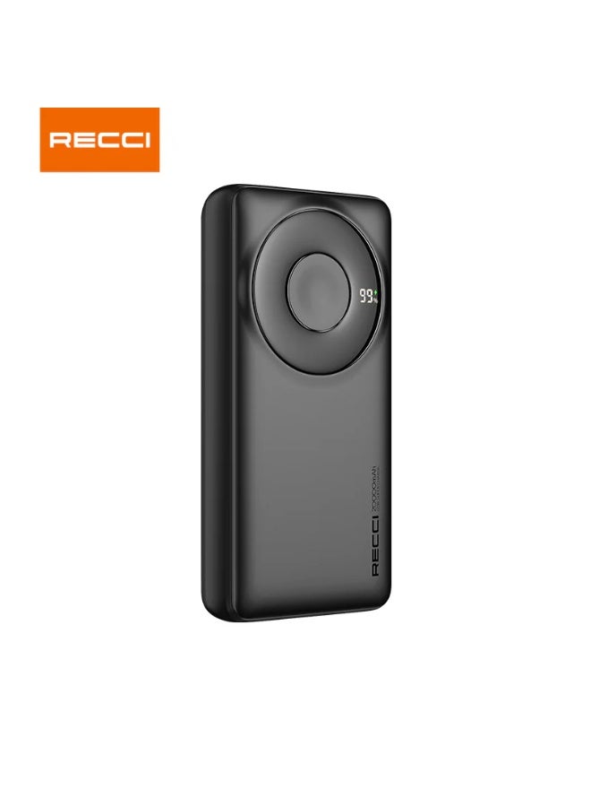 Recci RPB-P72 20,000mAh Power Bank with 65W Ultra Fast Charging for Laptops, 70cm Retractable Type-C Cable, Digital Display - Image 1