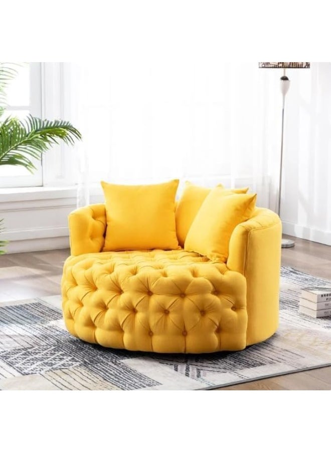 Comfynest - Luxury Nordic Single Sofa Chair for Versatile Outdoor and Living Room Comfort (Yellow) With Free Foot Stool - Image 1
