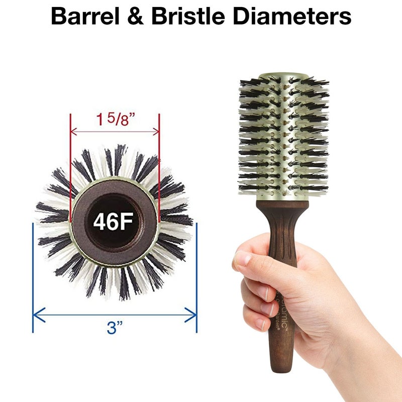 Olivia Garden Ecoceramic Firm Bristles Round Thermal Hair Brush (3") - Image 1