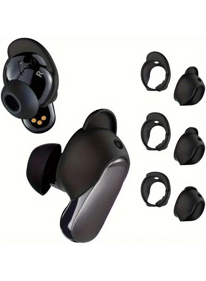 Black Replacement Ear Tips For Bose QuietComfort Earbuds Ultra SharkBuds 3rd Gen - Image 2