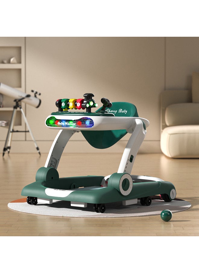 kiddoz - Multifunction Anti-O Shaped Leg Newborn Baby Walkers with Music Lights and Wheels - Dark Green - Image 1