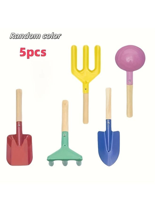 5pcs Garden Digging Set Outdoor Beach Shovel Sand Tools Role Playing Farmer Planting - Image 1
