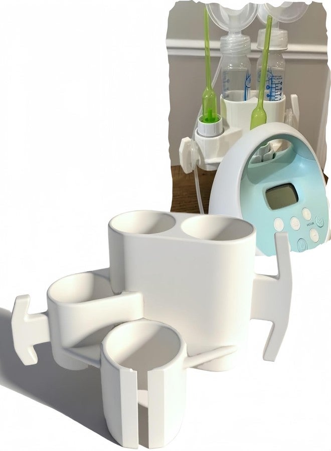 MCNULGUR Bottle Holder & Pump Parts Organizer for Spectra S1 - Compatible Storage Stand for Breast Pump Accessories, Tubing, and Bottles (White) - Image 1