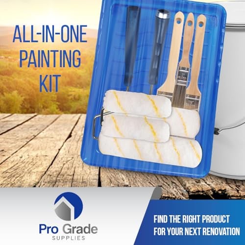Pro-Grade Pro Grade Paint Roller Kit, Brush & Roller,10 Piece Set, Wall Painting Naps for Professionals & Homeowners - All Paints & Stains, Washable, Reusable, Easy to Clean, Superior Absorbency. - Image 3