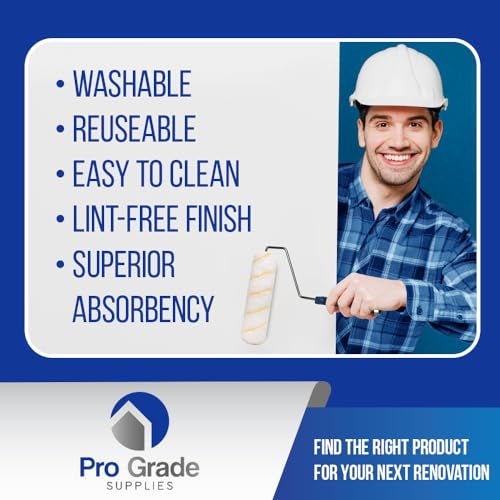 Pro-Grade Pro Grade Paint Roller Kit, Brush & Roller,10 Piece Set, Wall Painting Naps for Professionals & Homeowners - All Paints & Stains, Washable, Reusable, Easy to Clean, Superior Absorbency. - Image 5