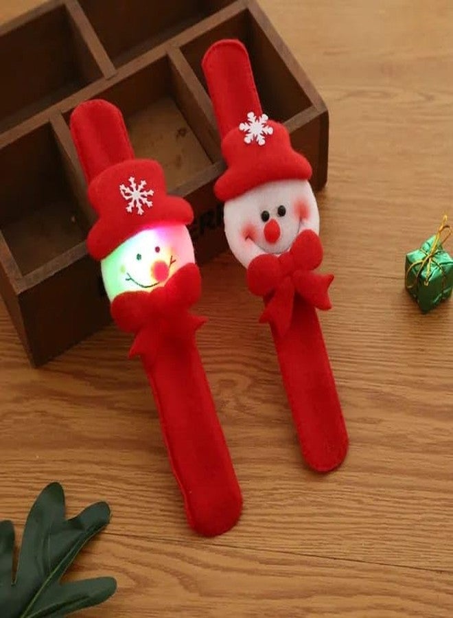 AMANVANI LED Light Slap Bracelets, Christmas Wristband, Santa Claus Bracelet, Christmas Theme Party Cartoon Slap Bracelets for Kids, Santa Claus Hand Bracelet, Return Gift for Kids (2pcs) - Image 5