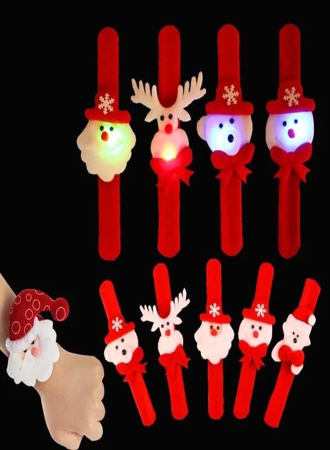 AMANVANI LED Light Slap Bracelets, Christmas Wristband, Santa Claus Bracelet, Christmas Theme Party Cartoon Slap Bracelets for Kids, Santa Claus Hand Bracelet, Return Gift for Kids (2pcs) - Image 4