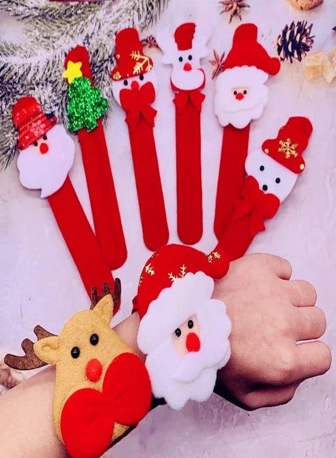 AMANVANI LED Light Slap Bracelets, Christmas Wristband, Santa Claus Bracelet, Christmas Theme Party Cartoon Slap Bracelets for Kids, Santa Claus Hand Bracelet, Return Gift for Kids (2pcs) - Image 2
