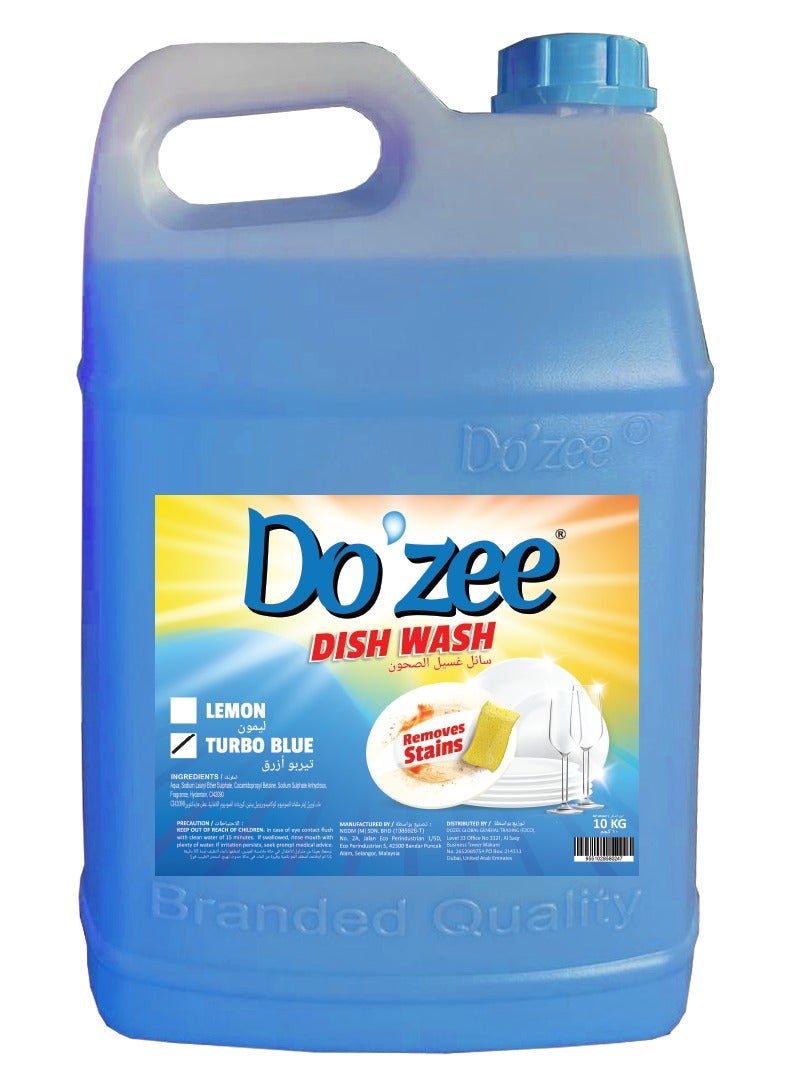 Do'zee Turbo Blue Liquid Dish Wash, 10 Liters - Image 1