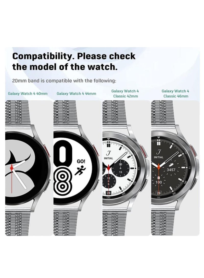 SOLARAE For Galaxy Watch 4 Strap, 20mm Watch Strap Compatible with Samsung Galaxy Watch 4 40mm 44mm/Galaxy Watch 4 Classic 46mm(2021) 42mm, Adjustable Replacement Strap for Galaxy Watch 4 Band Men Women - Image 4