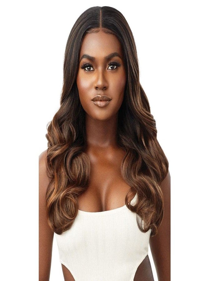 أوتر شعر مستعار أمامي من الدانتيل 360 من Outre Human Hair Blend 13x6 مربوط يدويًا MAXIMINA (DRFF2/GIBRN) - Image 3
