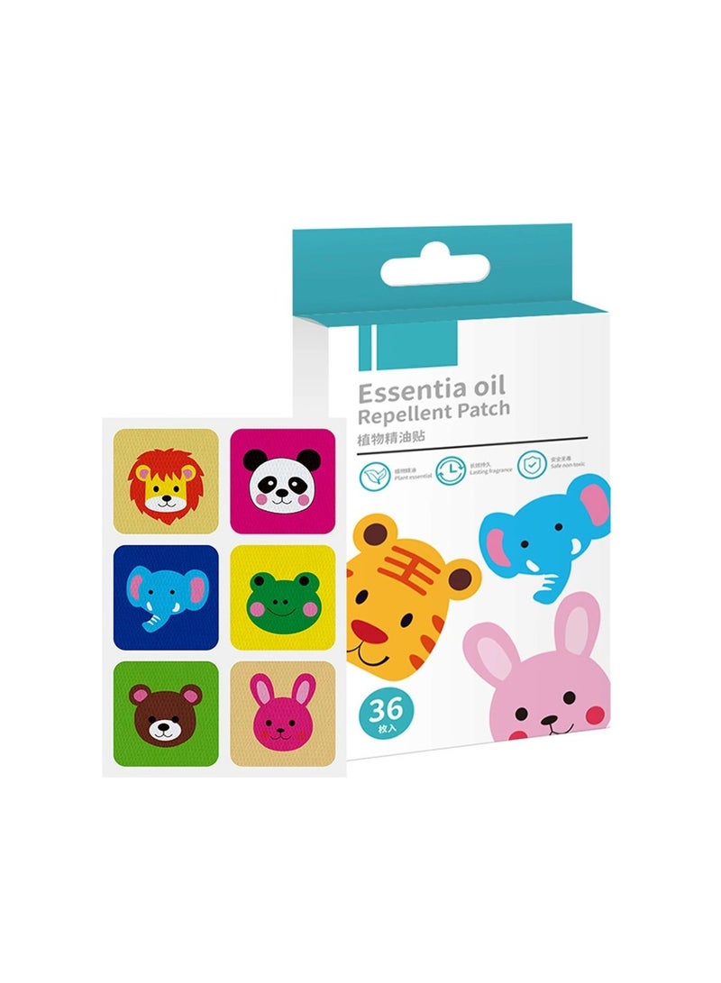 عام ملصقات طاردة للبعوض للأطفال مصنوعة من قماش غير منسوج على شكل كرتون، 36 قطعة من الزيوت العطرية النباتية - Image 2