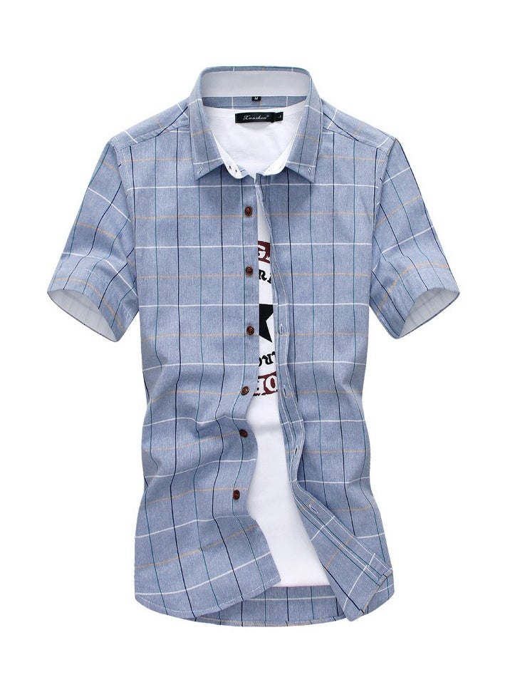 KUYING - Short Sleeves Stripes Pattern Shirt - Image 1