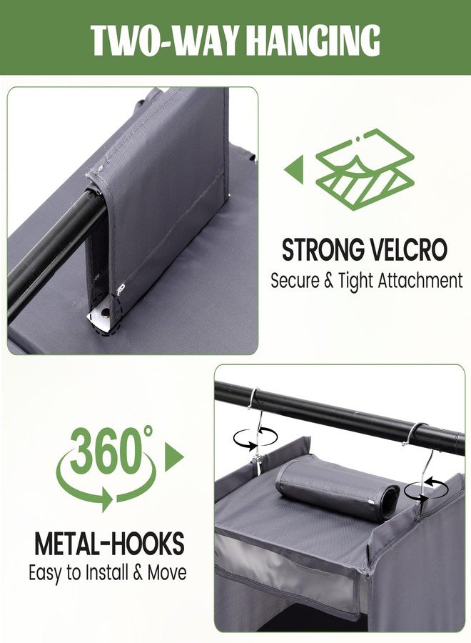 Fivebop 2 Pack 6-Shelf Weekly Clothes Organizer for Kids, Hanging Daily Closet Organization with 6 Side Pockets, Days of The Week Clothing Divider Storage for Boys and Girls (Grey) - Image 3