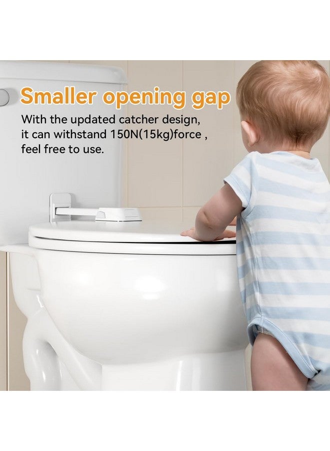 EUDEMON 1 Pack Baby Safety Toilet Lock,Child Proof Toilet Seat Lock for Toddlers and Kid Easy to Install with Adhesive, no Tools Need or Drill(White) - Image 3