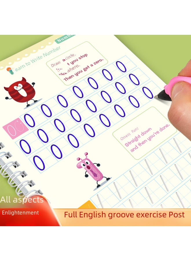 Small English Version 3-6 Years Old Children's Groove Copybook Primary School Student Pen Control Training Book Full English Hard Pen Practice Copybook - Image 2
