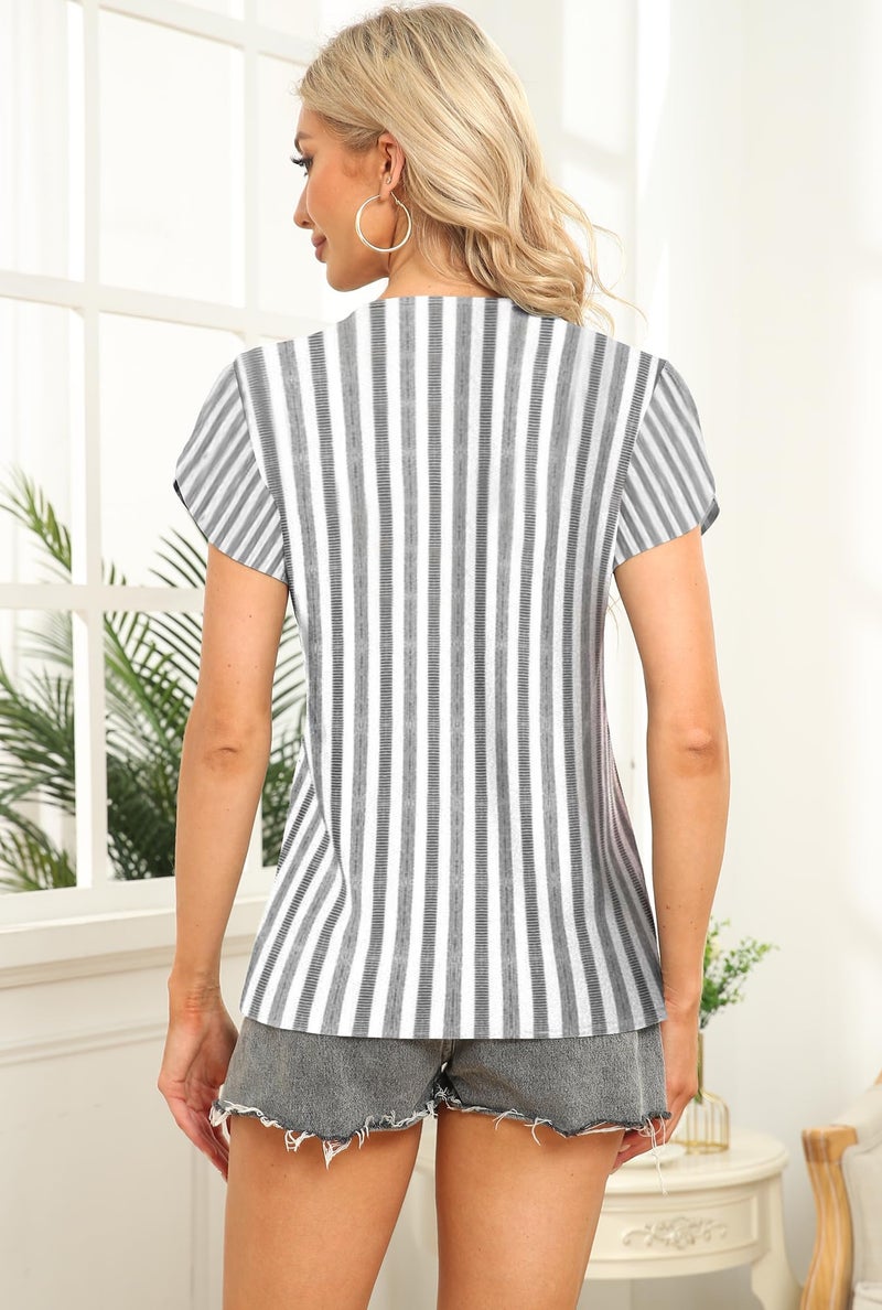 SAUKOLE Summer Tops for Women Short Sleeve Square Neck Tshirts Ladies Workout Blouses Casual Fashion Tees - Image 5