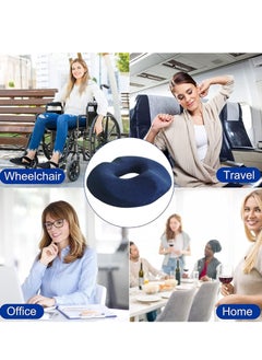 Generic Donut Pillow Large Seat Cushion Prostate Coccyx Sciatica Pregnancy for Sitting Tailbone Pain Car Seat Cushions Blue  - Image 4