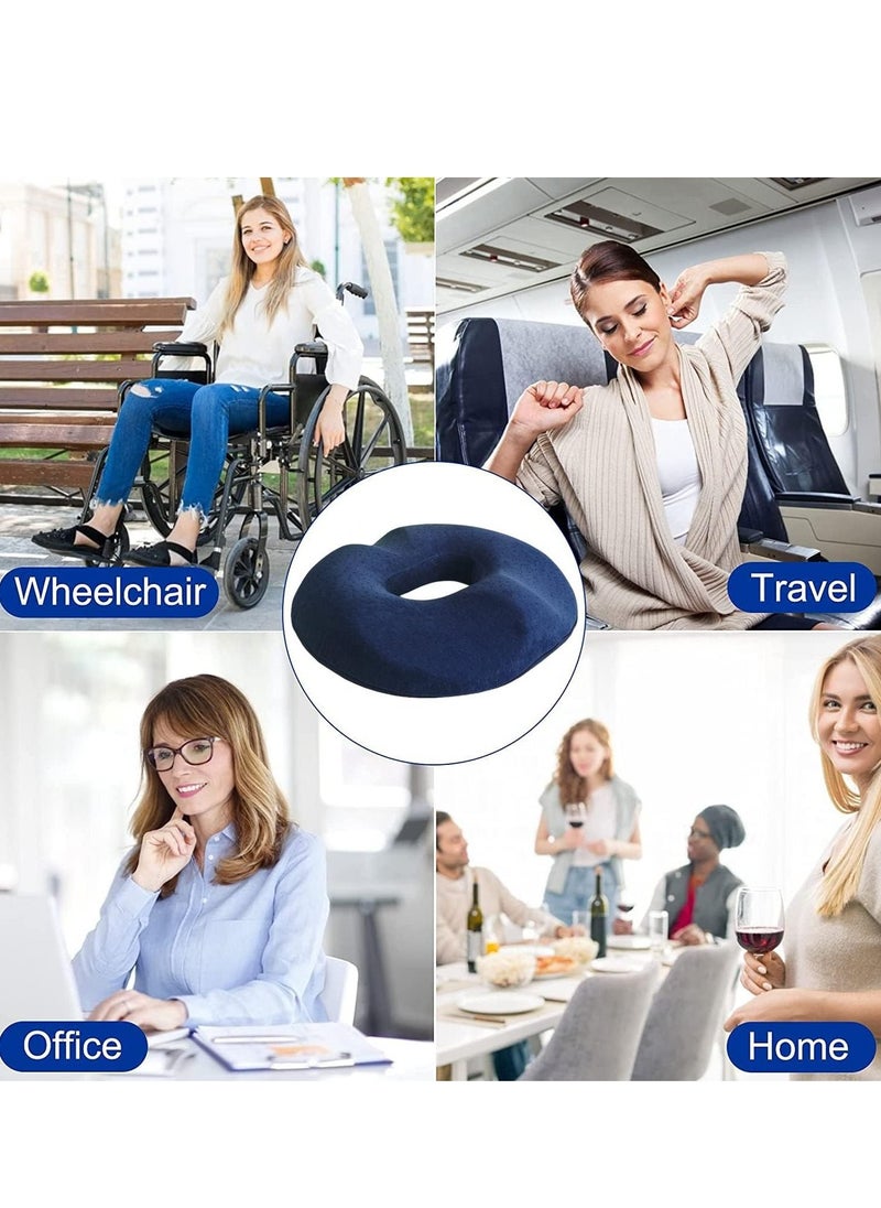 Generic Donut Pillow Large Seat Cushion Prostate Coccyx Sciatica Pregnancy for Sitting Tailbone Pain Car Seat Cushions Blue  - Image 4