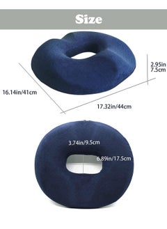 Generic Donut Pillow Large Seat Cushion Prostate Coccyx Sciatica Pregnancy for Sitting Tailbone Pain Car Seat Cushions Blue  - Image 2