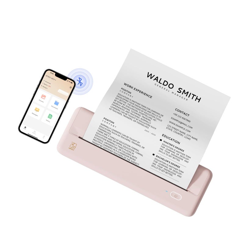 HPRT Wireless Portable Printer Bluetooth Thermal Printer for Travel Mobile Office School Home Compatible with iOS Android