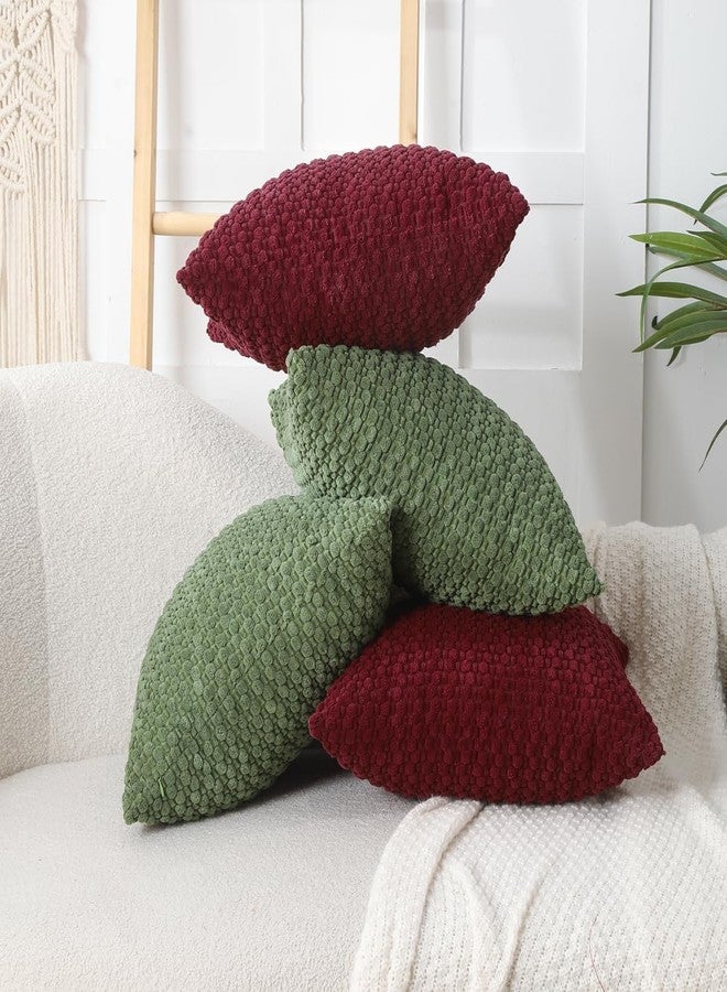 WOKANI Corduroy Cream White Throw Pillow Covers 18x18 Set of 2, Decorative Soft Boho Striped Decoration Pillowcases Modern Farmhouse Home Decor for Sofa Living Room Couch Bed - Image 4