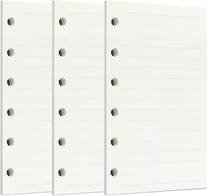 Zelten 3 Pack A7 135 Sheets/270 Pages Lined Loose Leaf Punched Paper Refills Paper for 6 Hole Binder Personal Organizer Diary Notebook Refillable Planner - Image 1