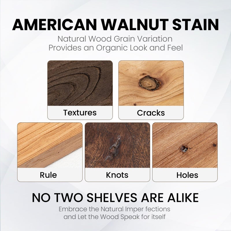 Fun Memories Floating Shelves for Wall, 36" Rustic Solid Elm Wood Wall Shelf, Heavy-Duty Wall Mounted Shelf with Invisible Brackets, Set of 2 for Living Room, Bedroom, Kitchen, Natural Finish - Image 5