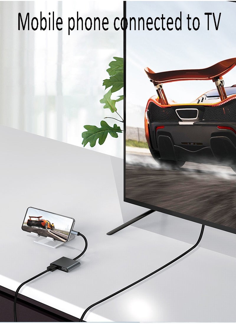 Super ZYouth 4-in-1 USB C Hub Adapter with 4K HDMI & 1080P VGA, 100W PD Charging, USB 3.0 Data Port, Compact Design for MacBook Air/Pro, Dell XPS, HP, Surface Pro, Laptops  - Image 3